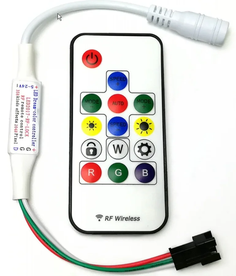 SP104E WS2811-WS2812 Volt ARGB Müzikli Pixel Kontrol Devresi RF Kumandalı Magic Led SP104E WS2811-WS2812 Volt ARGB Müzikli Pixel Kontrol Devresi RF Kumandalı Magic Led