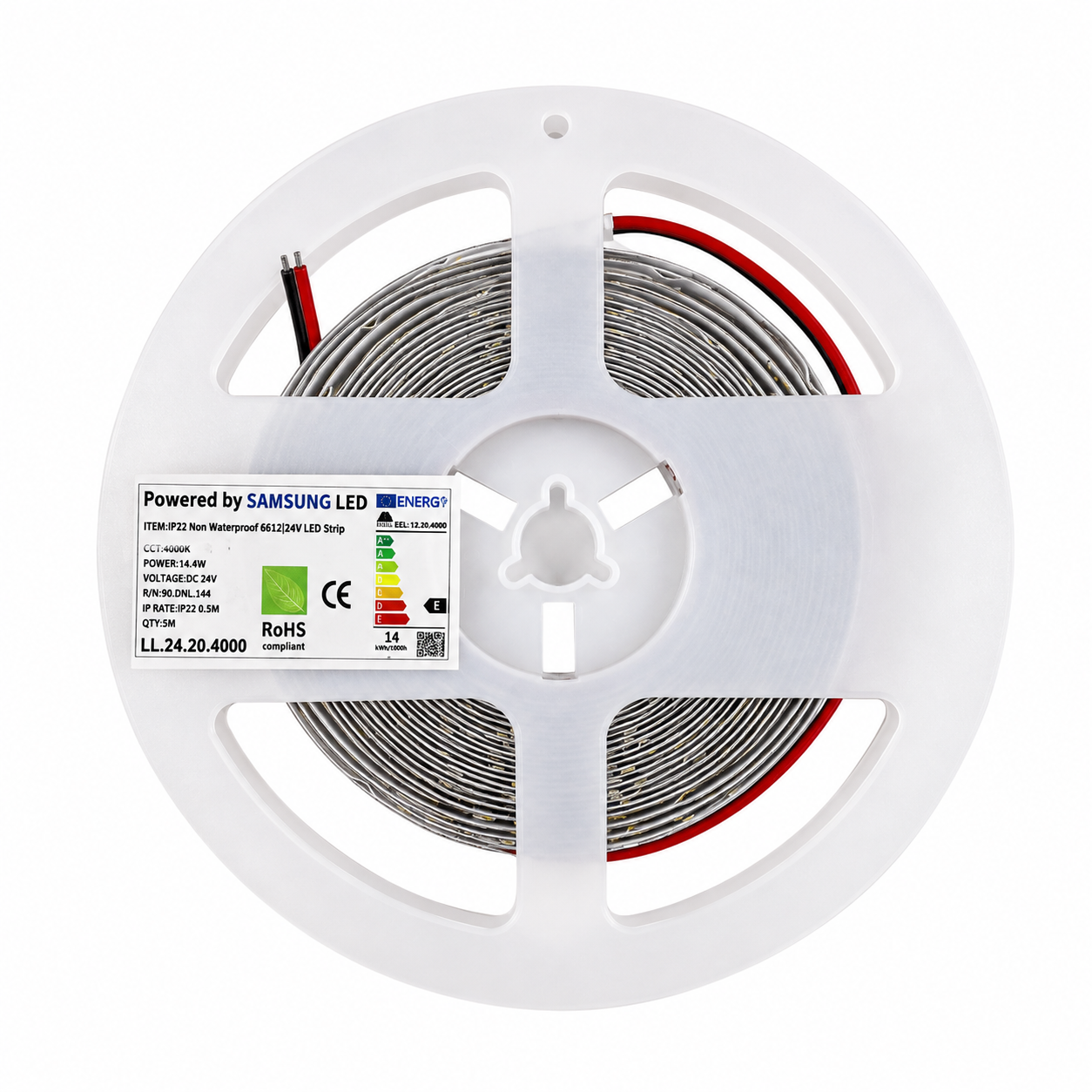 SAMSUNG ŞERİT LED SAMSUNG 60 LEDLİ 2835 SMD 4000K ŞERİT LED 24V 14.4W IP20 — görsel 3