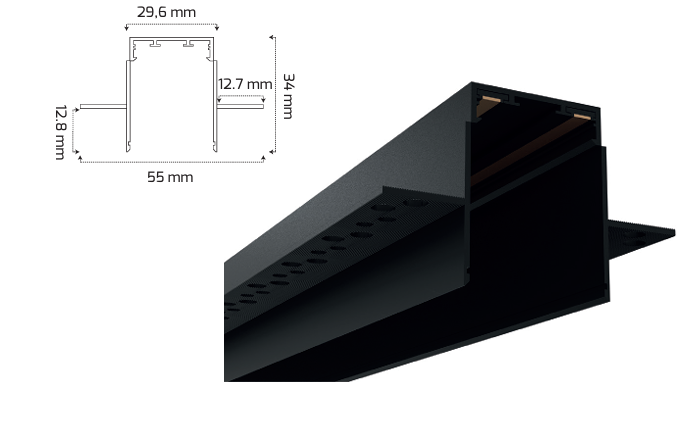 Slim Trimless Magnet Ray – 2 Metre