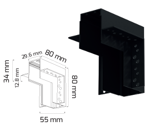 Slim Trimless Magnet Ray L Dönüş Aparatı (Duvar)