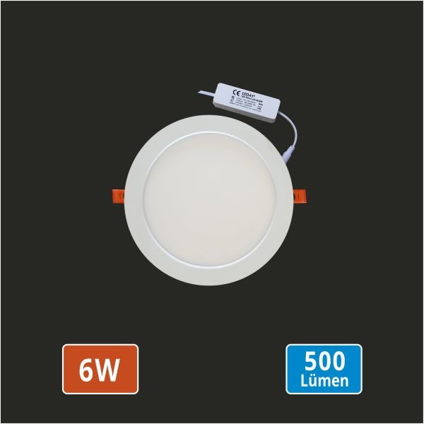 LED-Panel-Spot — flacher Einbaustrahler, 6W–36W LED Panel Spot — İnce Kasa Gömme Armatür, 6W–36W — 6W · Standart