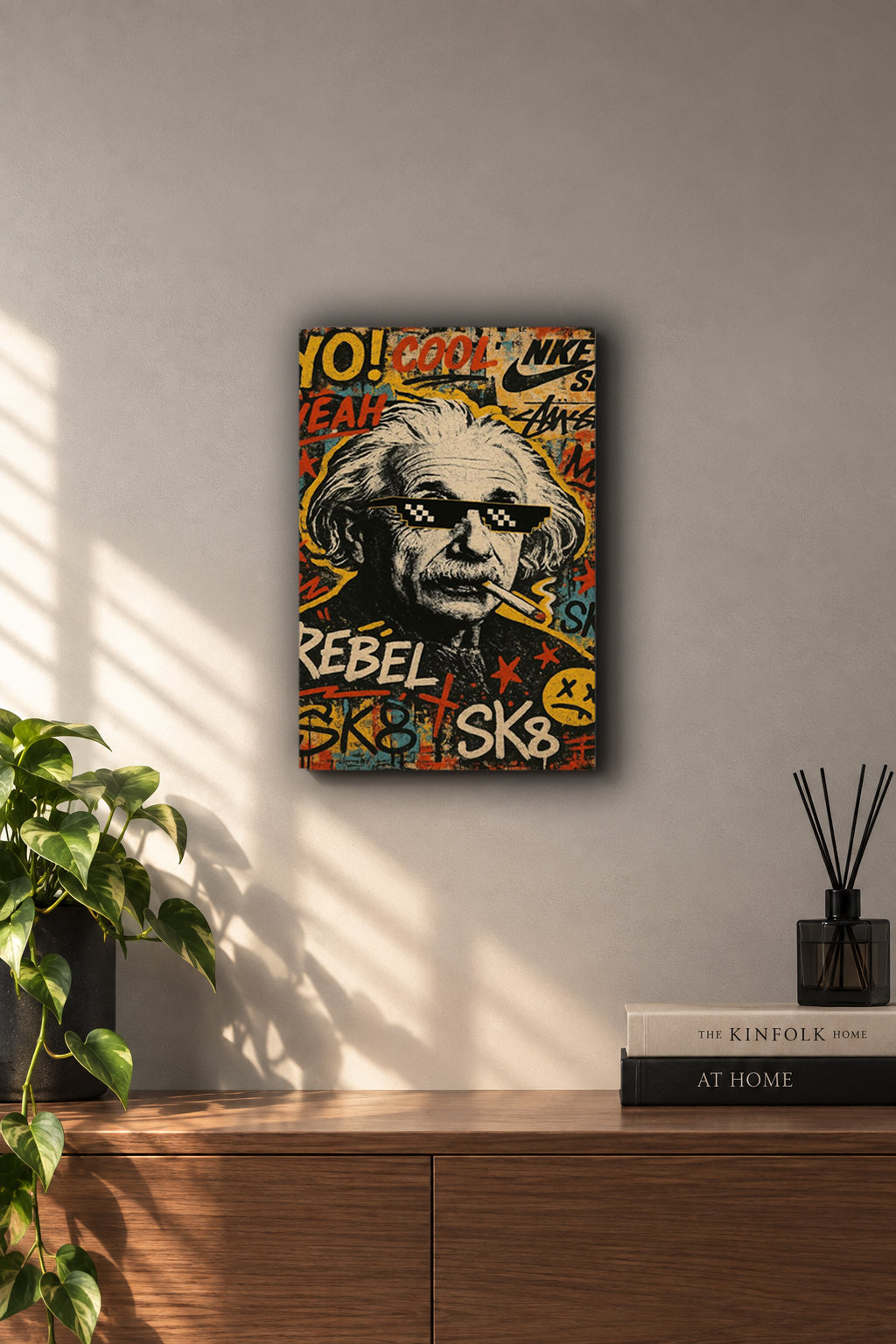 Albert Einstein Thug Life Streetwear Metal Duvar Tablosu Albert Einstein Thug Life Streetwear Metal Duvar Tablosu