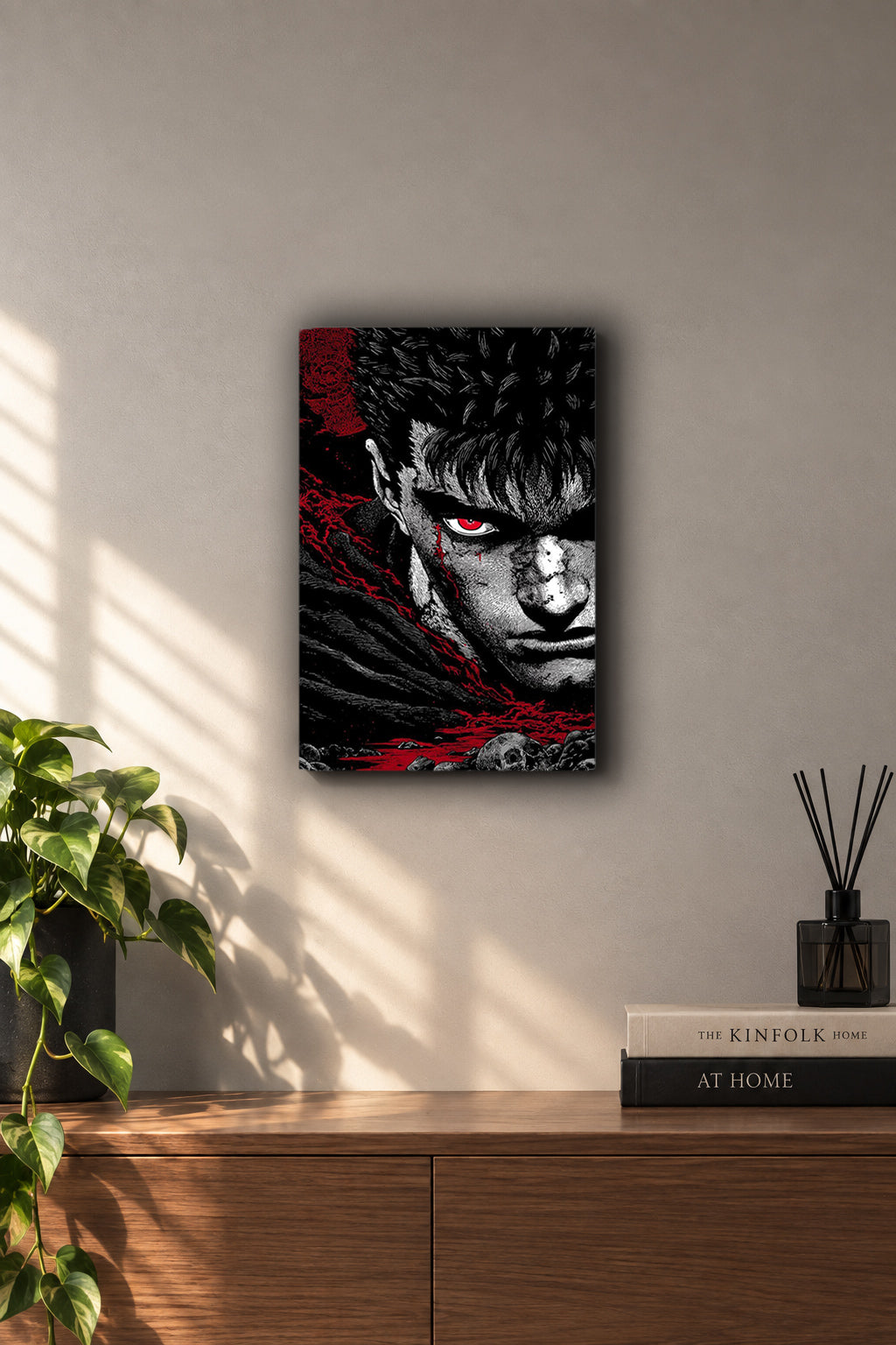Berserk Guts Red Eye معدن جدار لوحة