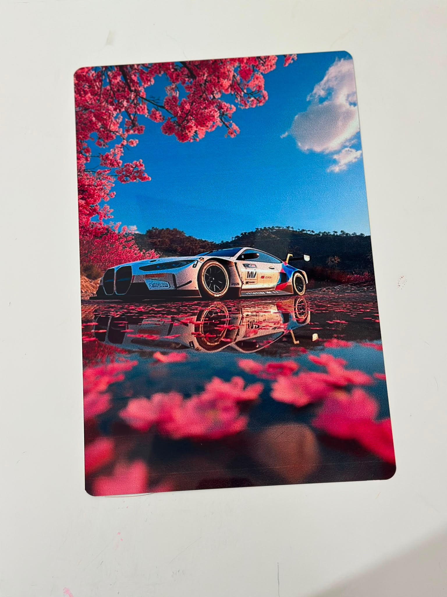 BMW M4 GT3 Sakura Reflection Metal Duvar Tablosu BMW M4 GT3 Sakura Reflection Metal Duvar Tablosu