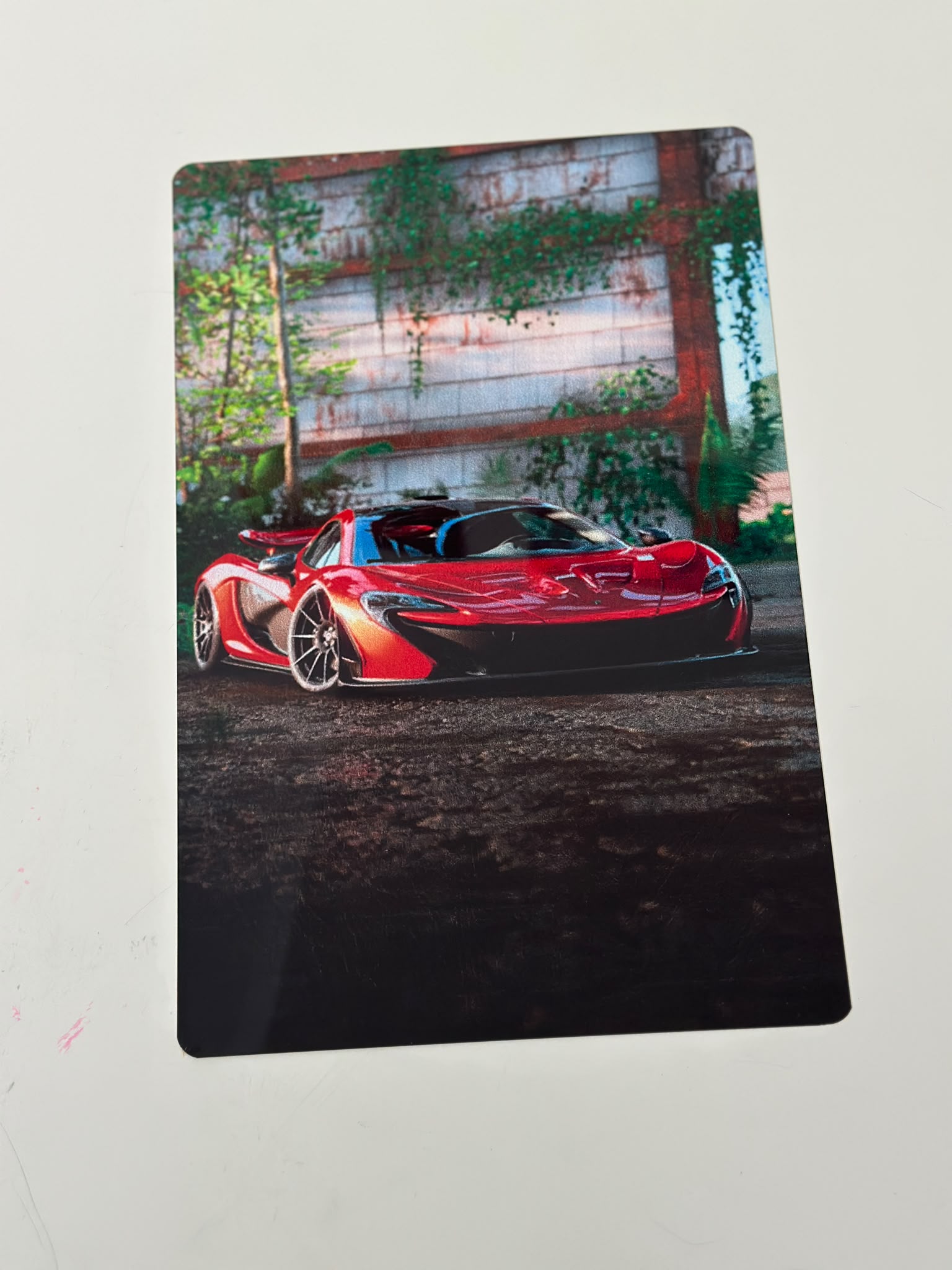 Forza Horizon McLaren P1 Abandoned Garage Metal Duvar Tablosu Forza Horizon McLaren P1 Abandoned Garage Metal Duvar Tablosu