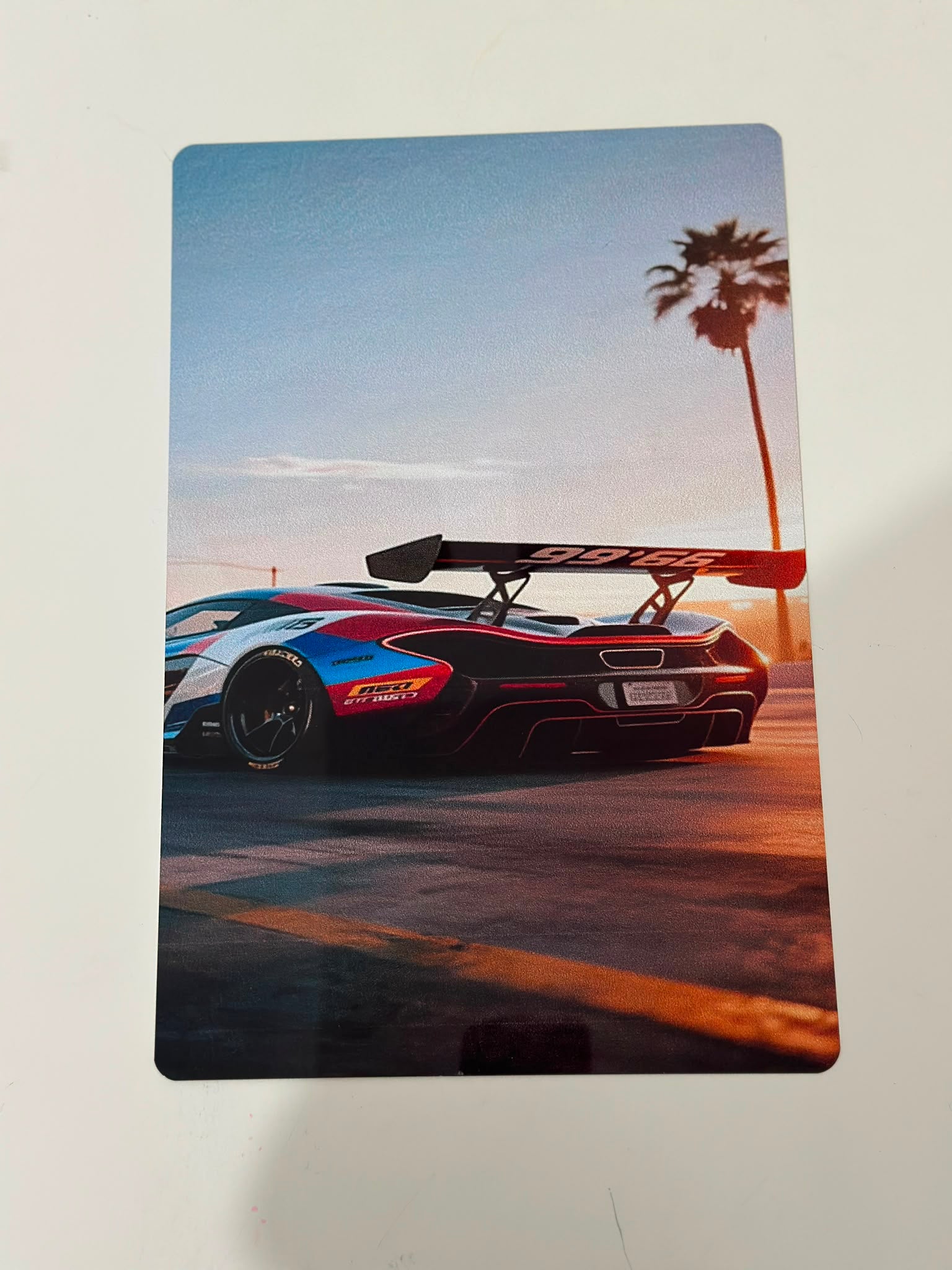 McLaren P1 GTR Sunset Palms Metal Duvar Tablosu McLaren P1 GTR Sunset Palms Metal Duvar Tablosu