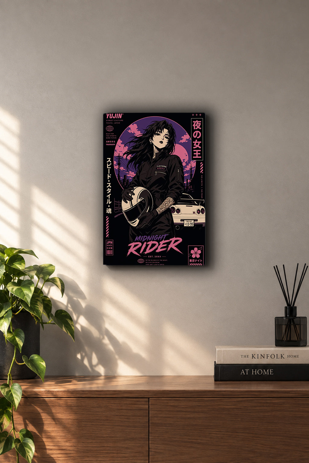Midnight Rider Tokyo JDM Anime Girl Metal Duvar Tablosu Midnight Rider Tokyo JDM Anime Girl Metal Duvar Tablosu