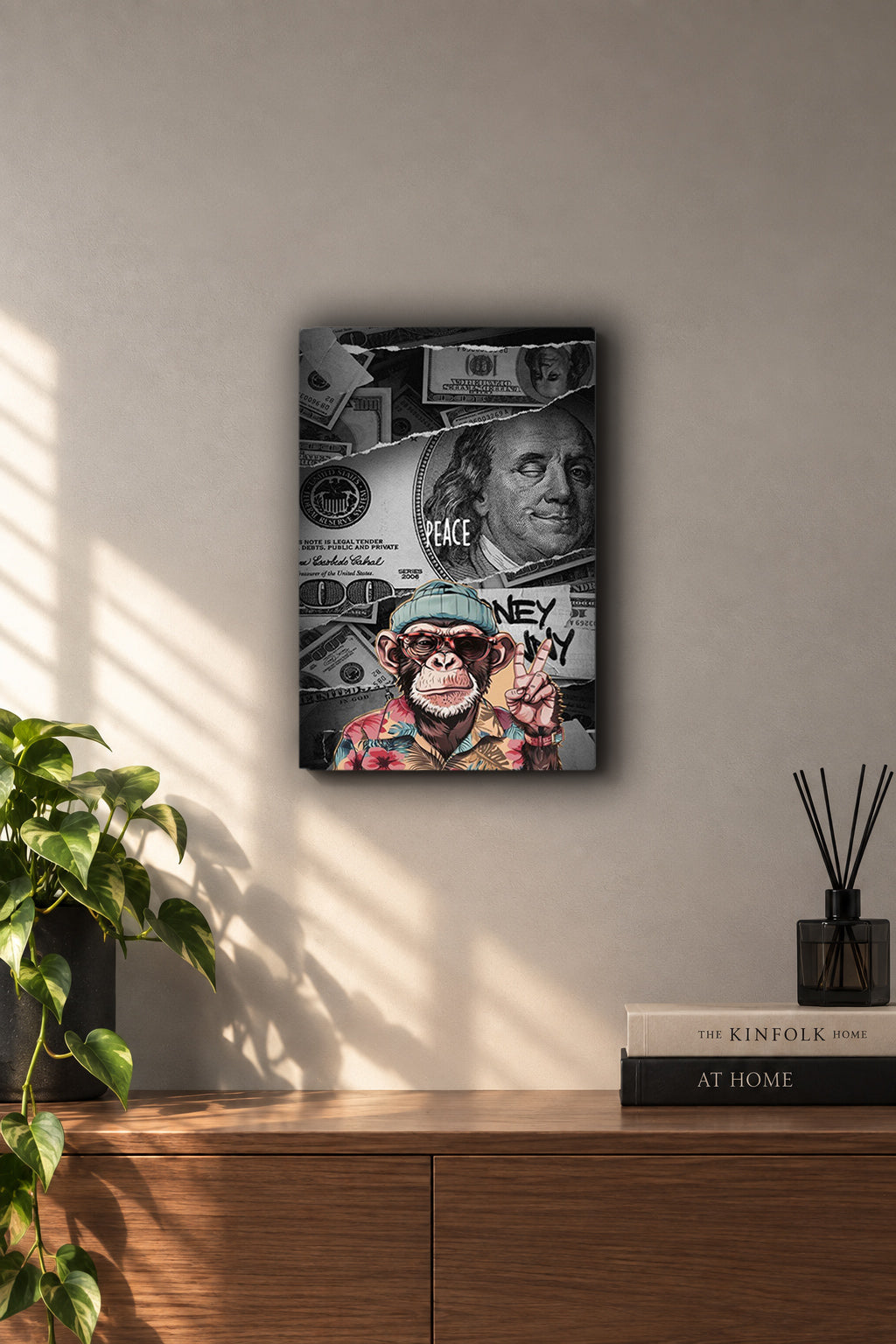 Monkey Peace & Money Metal Duvar Tablosu Monkey Peace & Money Metal Duvar Tablosu