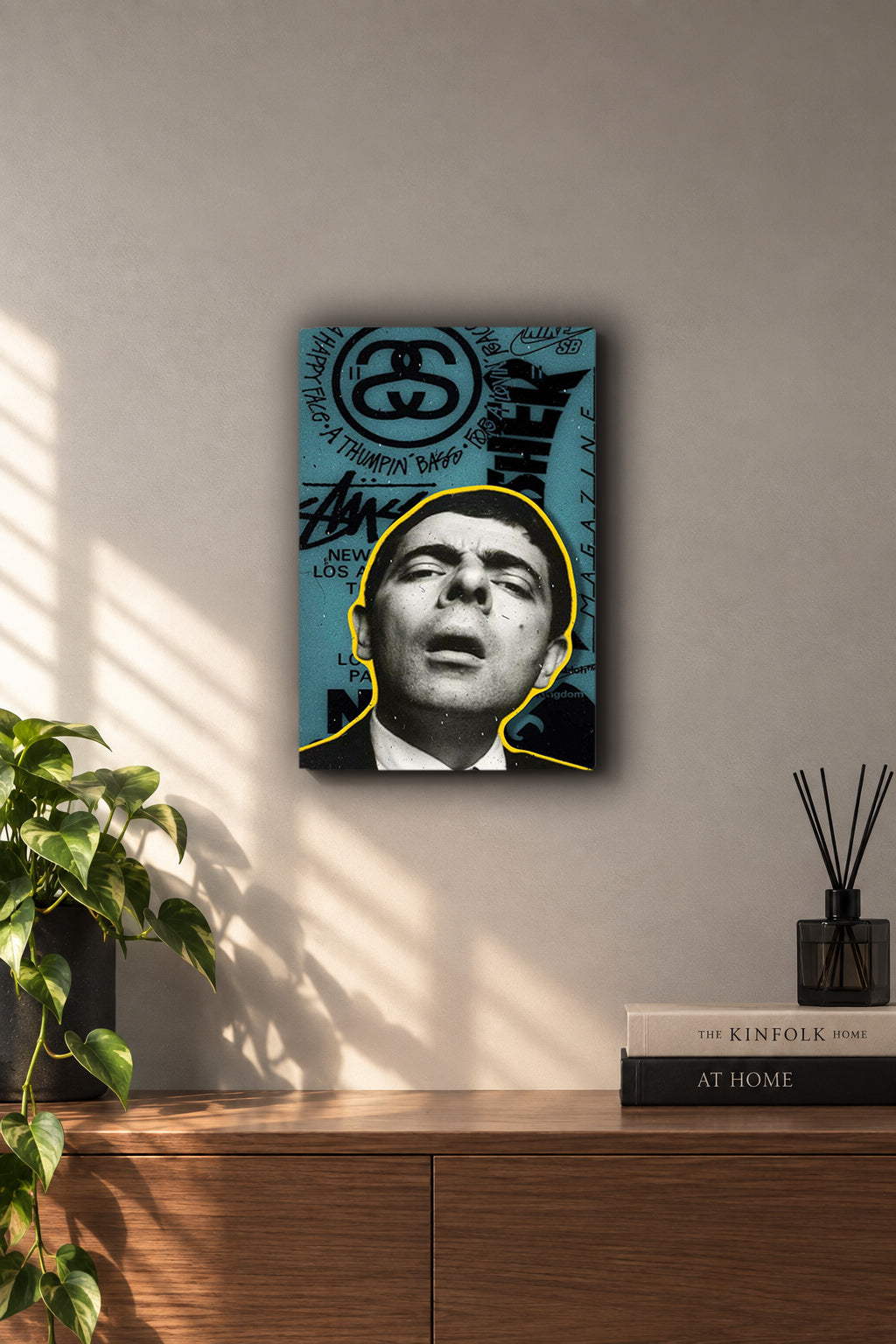 Mr. Bean Streetwear Graffiti Metal Pared Cuadro