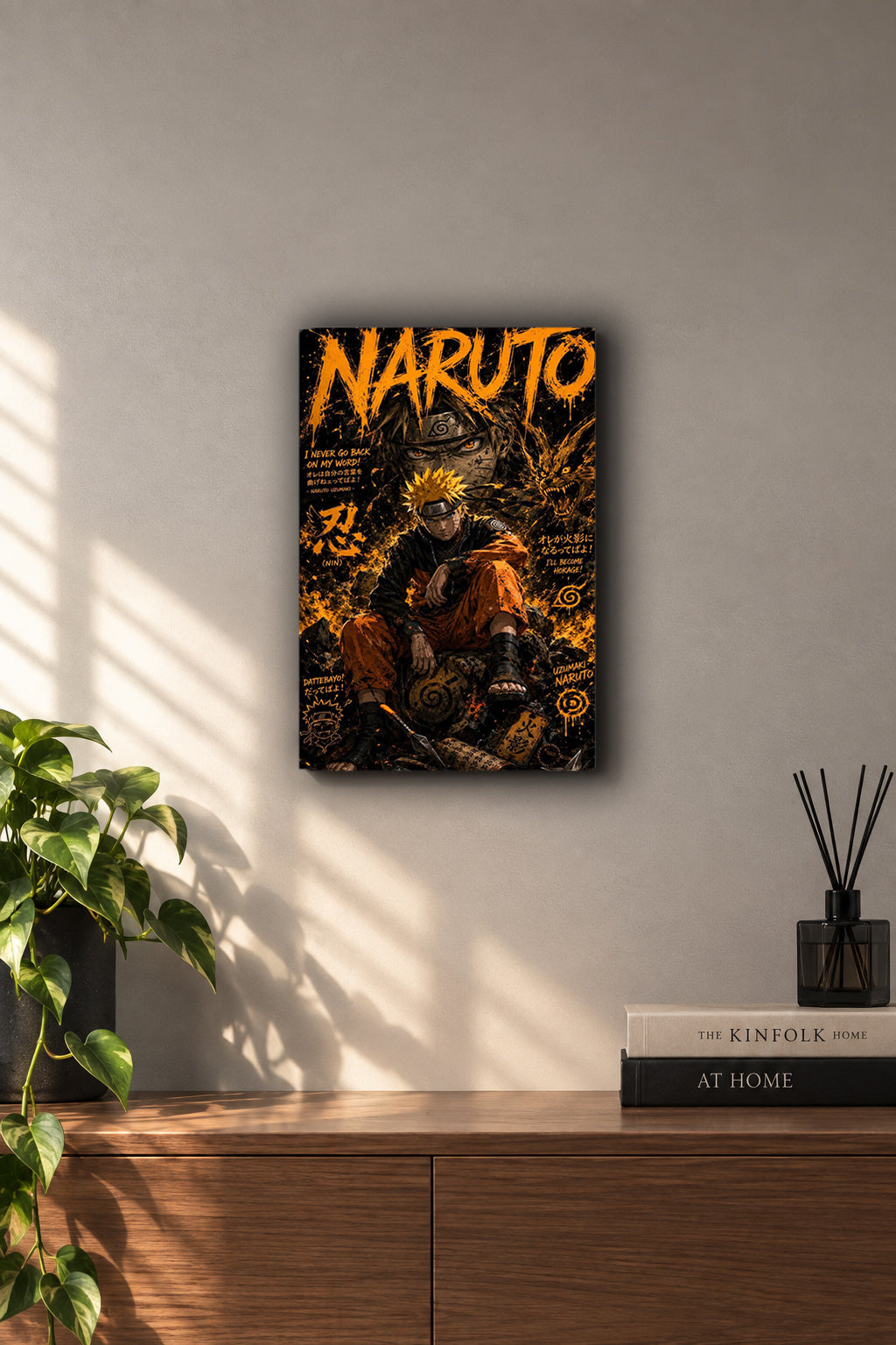 Naruto Uzumaki Kurama Sage Mode Metall Wand Bild