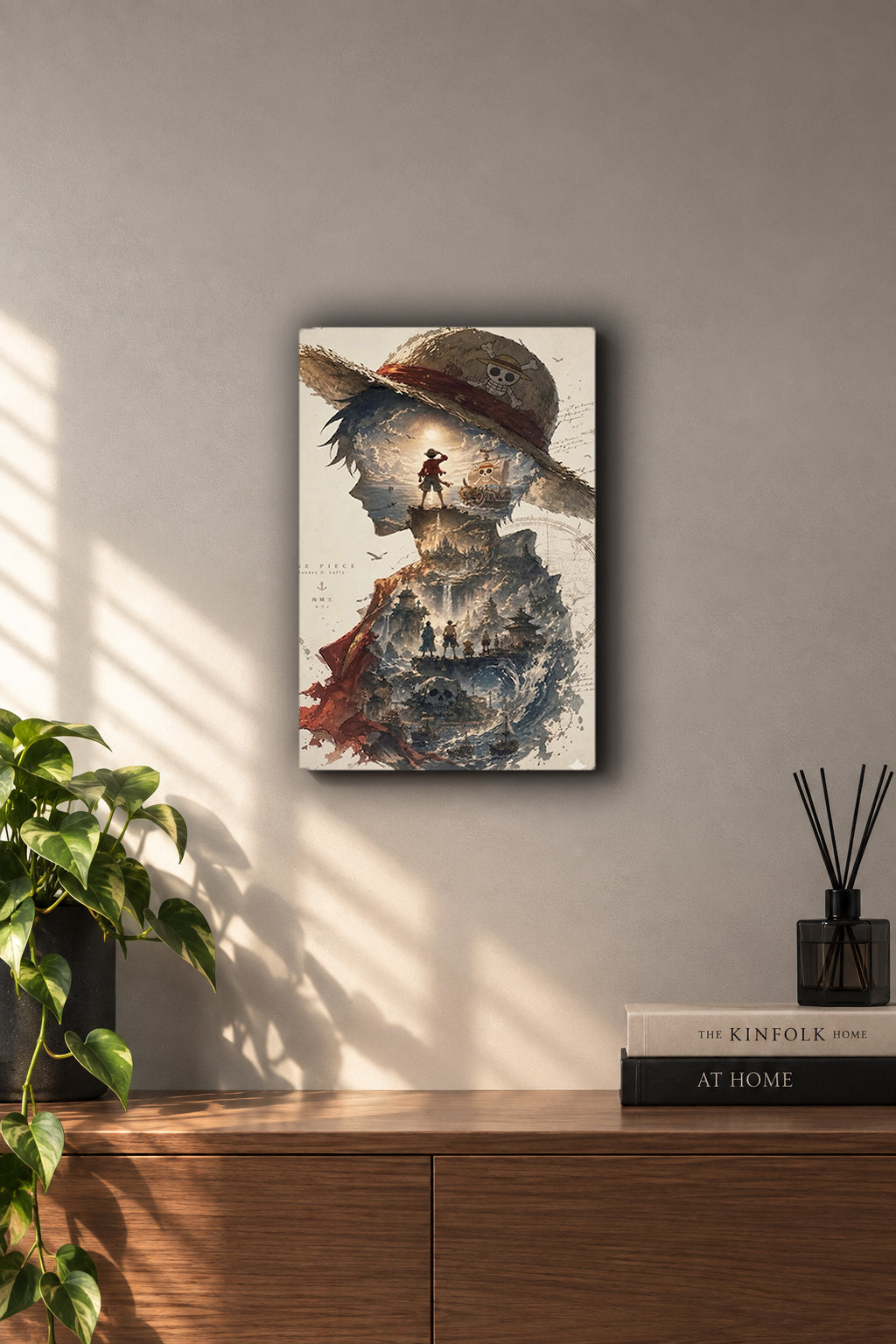 One Piece Luffy Double Exposure Journey Металлическая Настенная Картина
