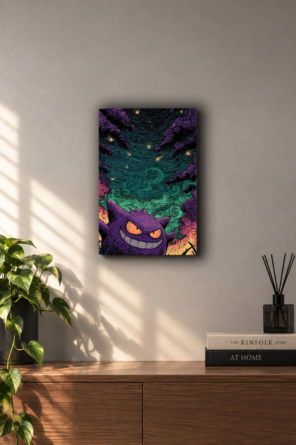Pokémon Gengar Starry Night Metal Wall Artwork