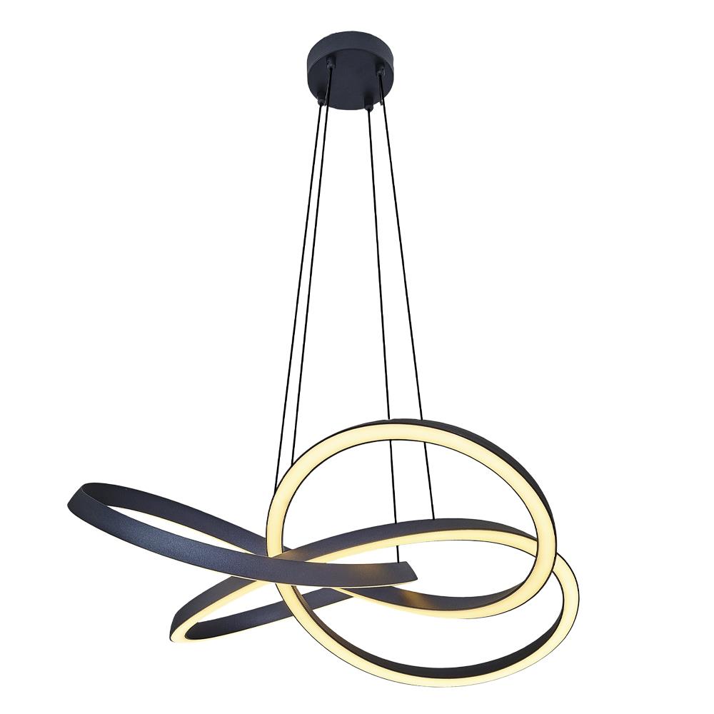 Siyah Metal Helical Yuvarlak Sarkıt Avize 150 cm — görsel 5