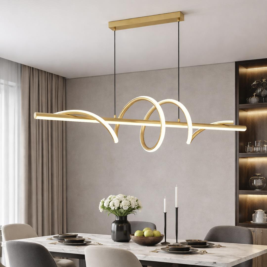 Metal Helical Uzun Sarkıt Avize 120 cm