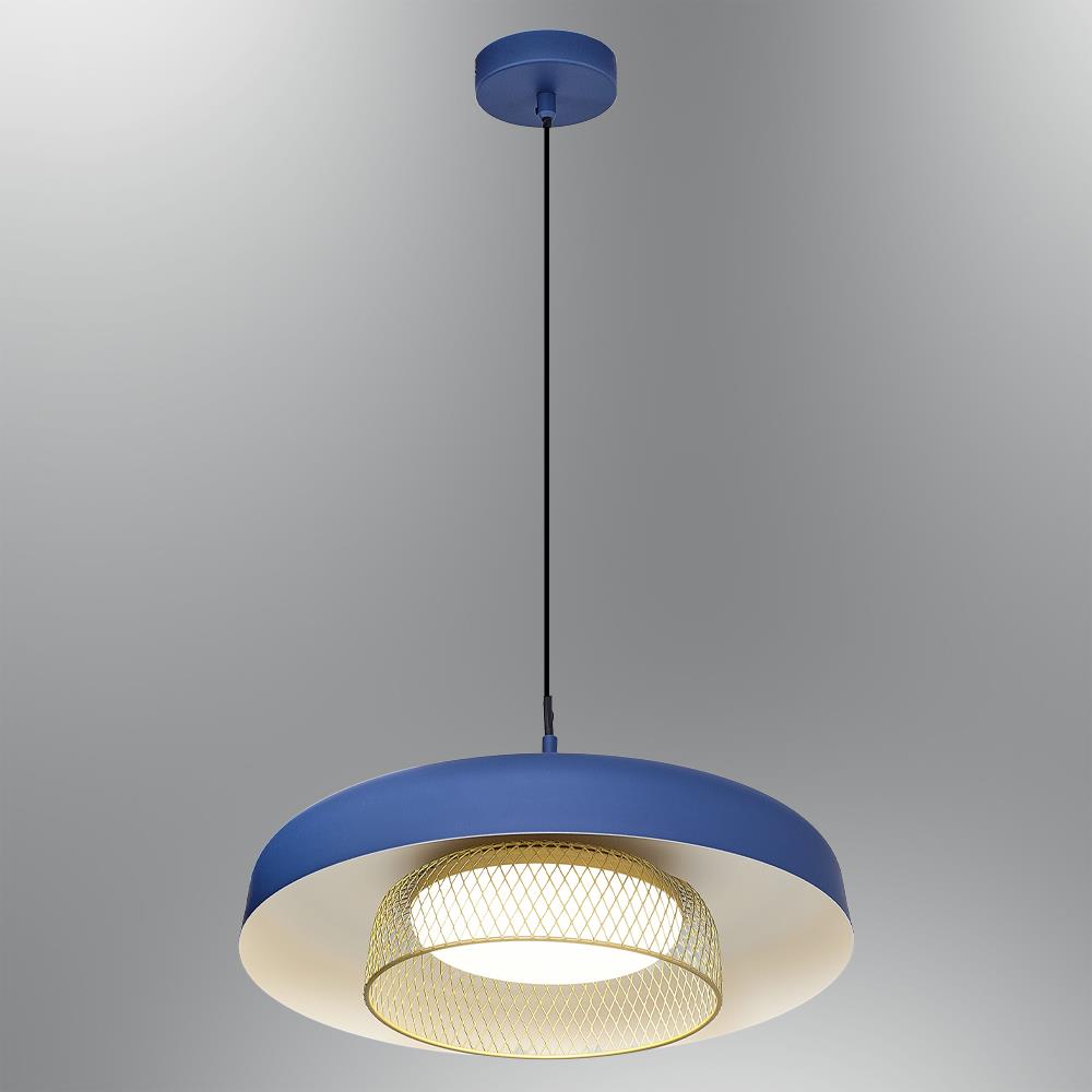Mavi Metal Petiti 34cm Sarkıt Avize 120 cm