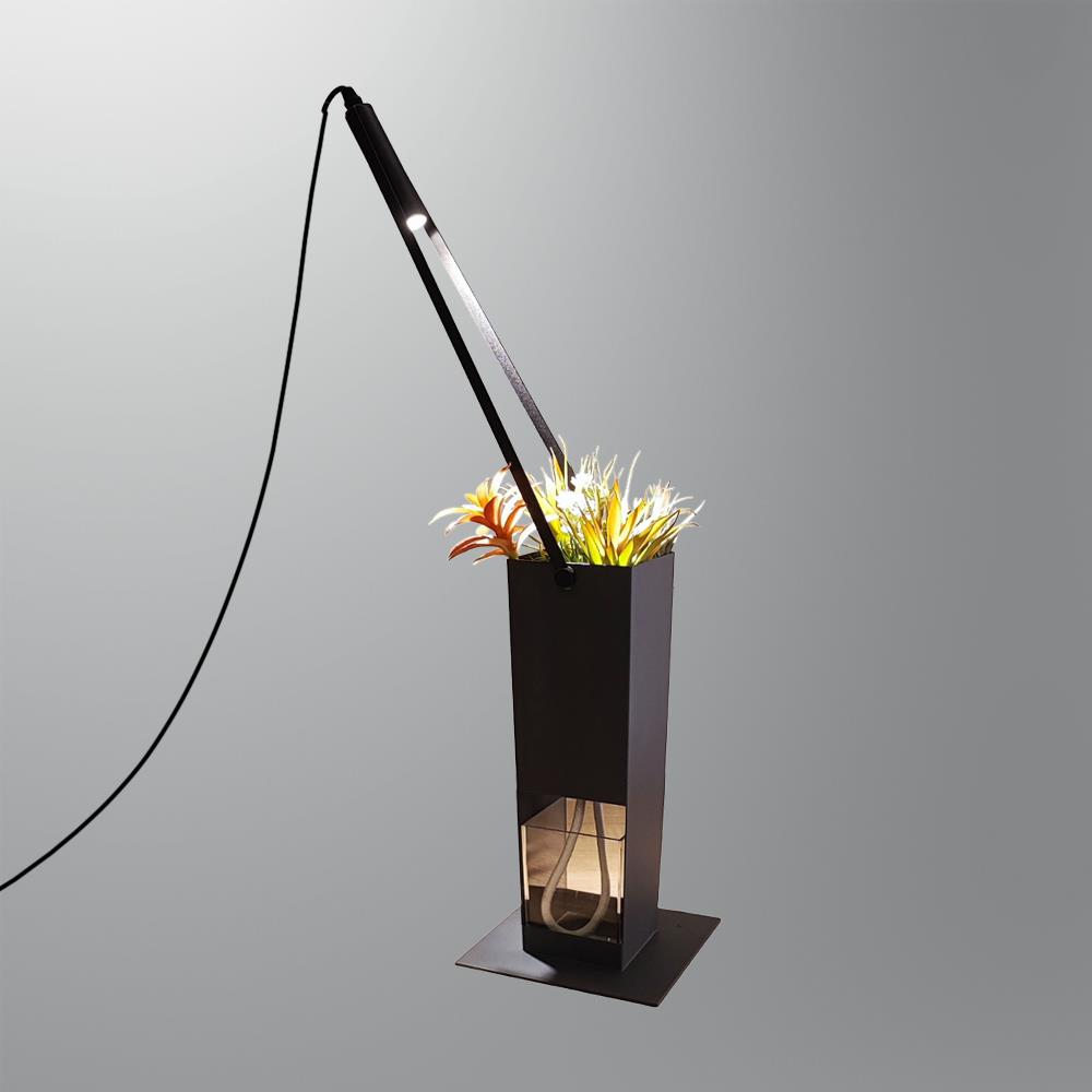 Negro Metal Floral L160*W160*H720 Lámpara de Pie 16 cm