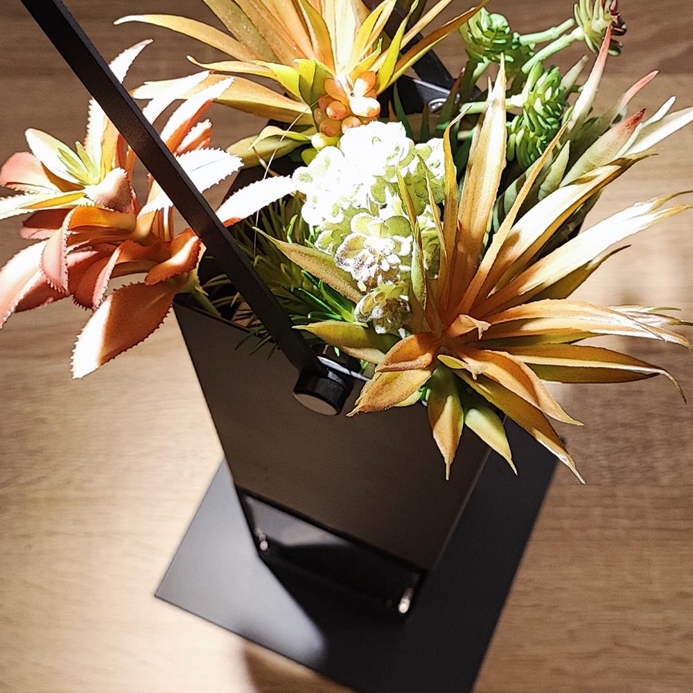 Negro Metal Floral L160*W160*H720 Lámpara de Pie 16 cm