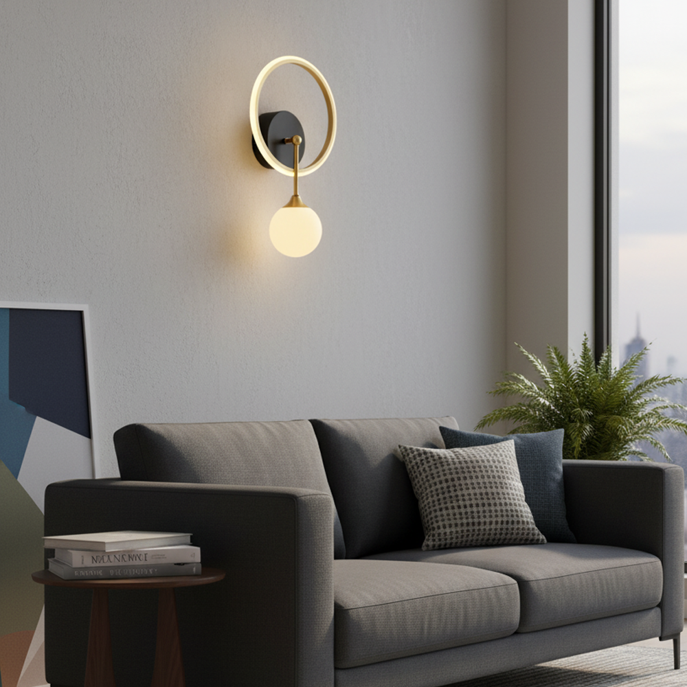 Eskitme Metal Halo Yuvarlak Aplik 25 cm — görsel 5