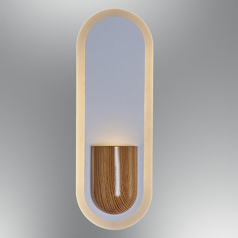 Eiche Metall Taschenlampe LED Wandleuchte 9 cm
