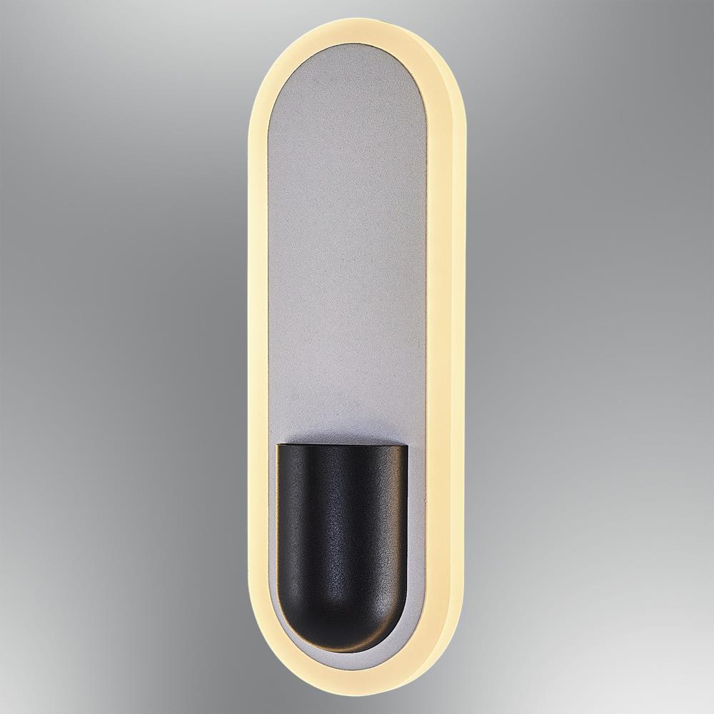 Schwarz Metall Taschenlampe LED Wandleuchte 9 cm