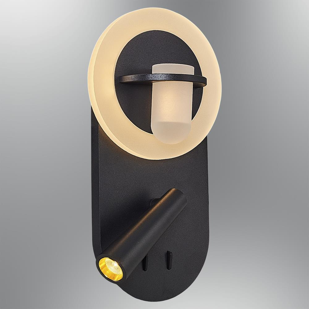 Schwarz Metall Step LED Wandleuchte 11 cm