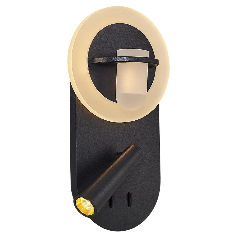 Schwarz Metall Step LED Wandleuchte 11 cm