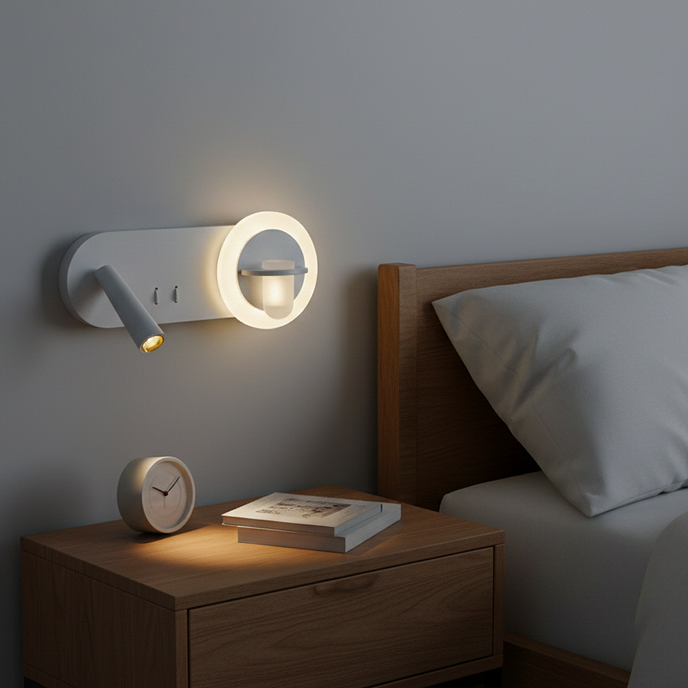 Weiß Metall Step LED Wandleuchte 30 cm