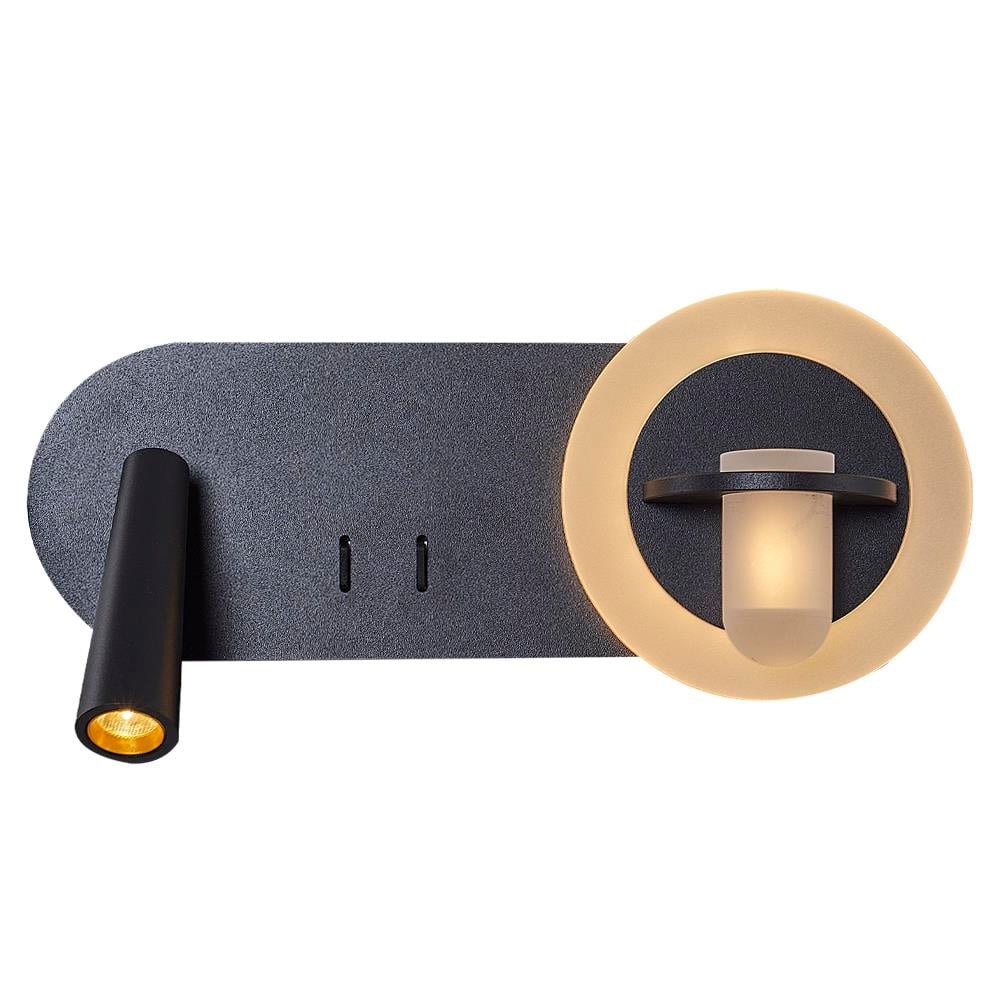 Schwarz Metall Step LED Wandleuchte 30 cm