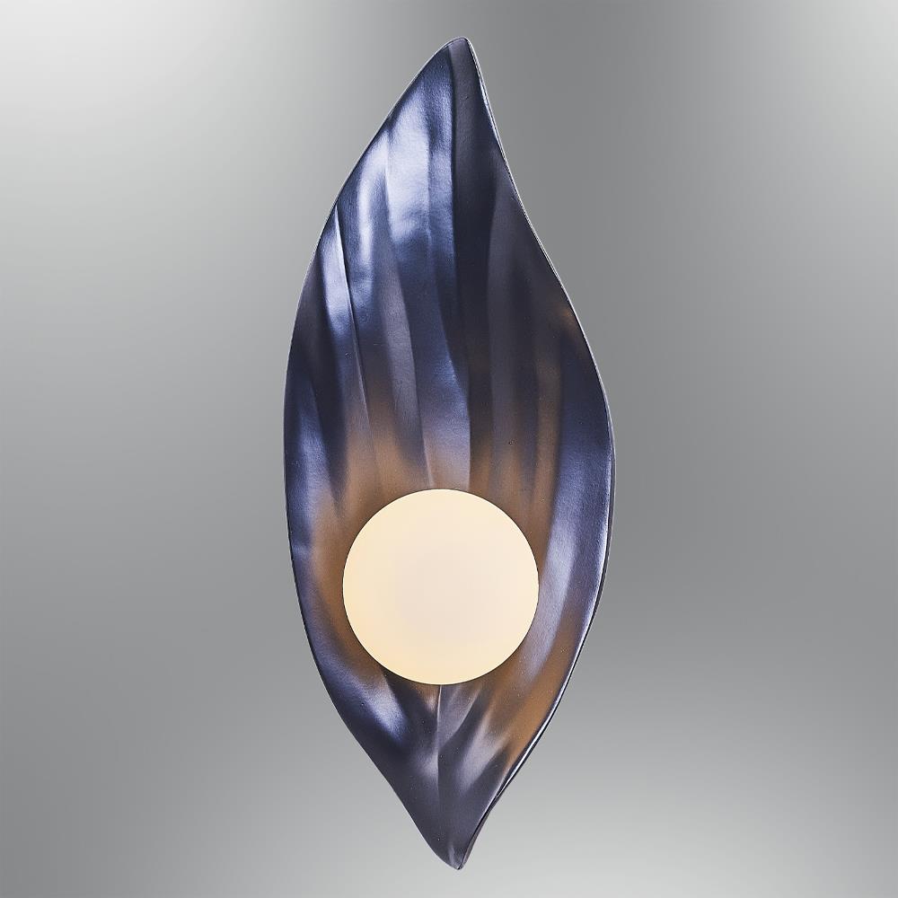 Schwarz Glas Pearl Groß Wandleuchte 18 cm