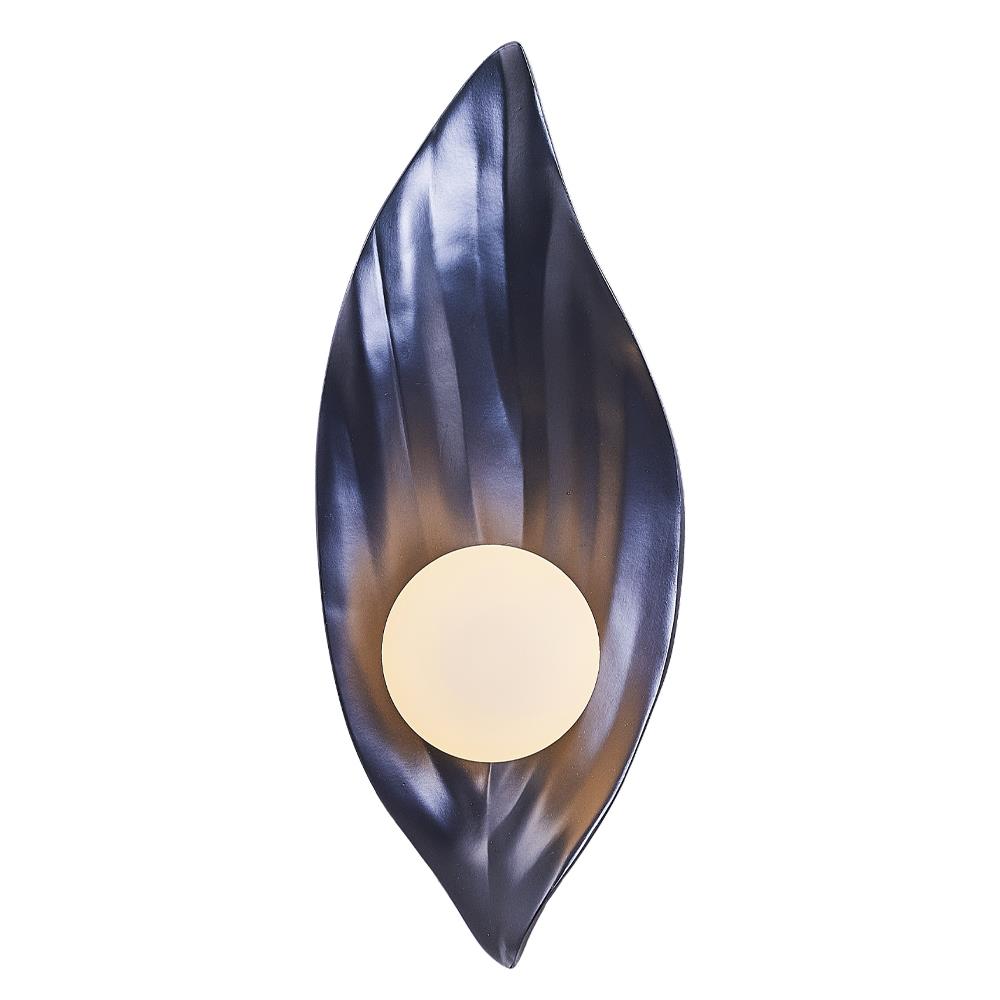 Schwarz Glas Pearl Groß Wandleuchte 18 cm