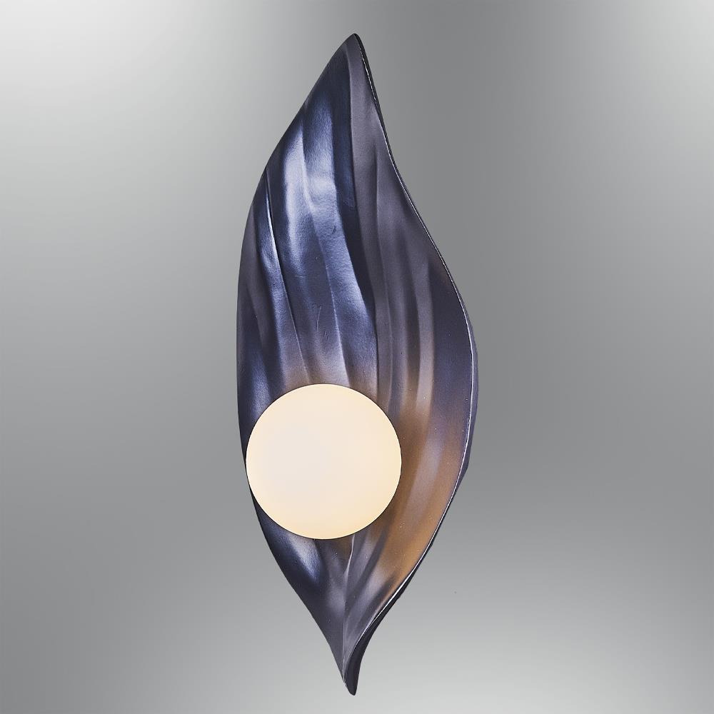 Schwarz Glas Pearl Groß Wandleuchte 18 cm