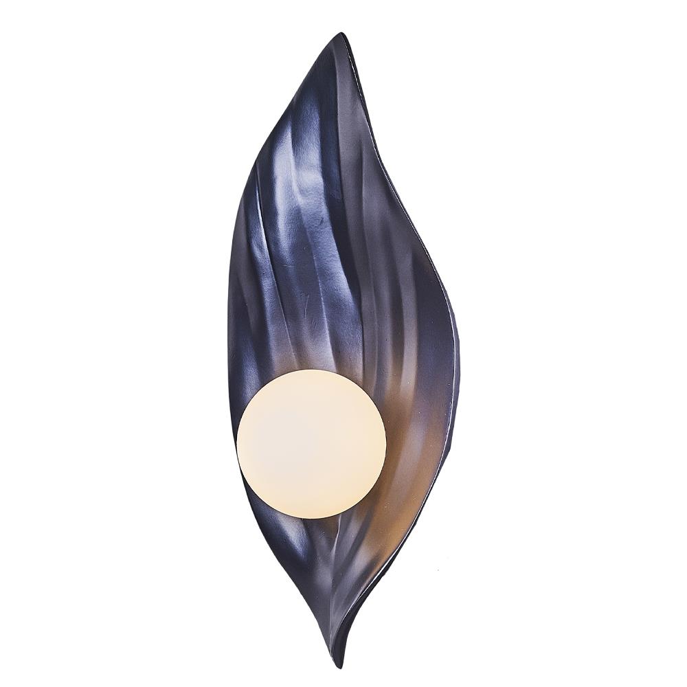 Schwarz Glas Pearl Groß Wandleuchte 18 cm