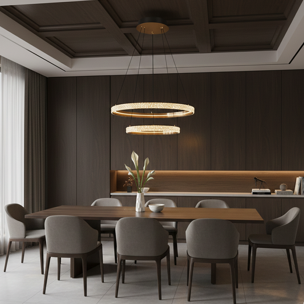 2'li Beyaz Metal Cipale 40+60cm Sarkıt Avize 150 cm (2734-2A-20)