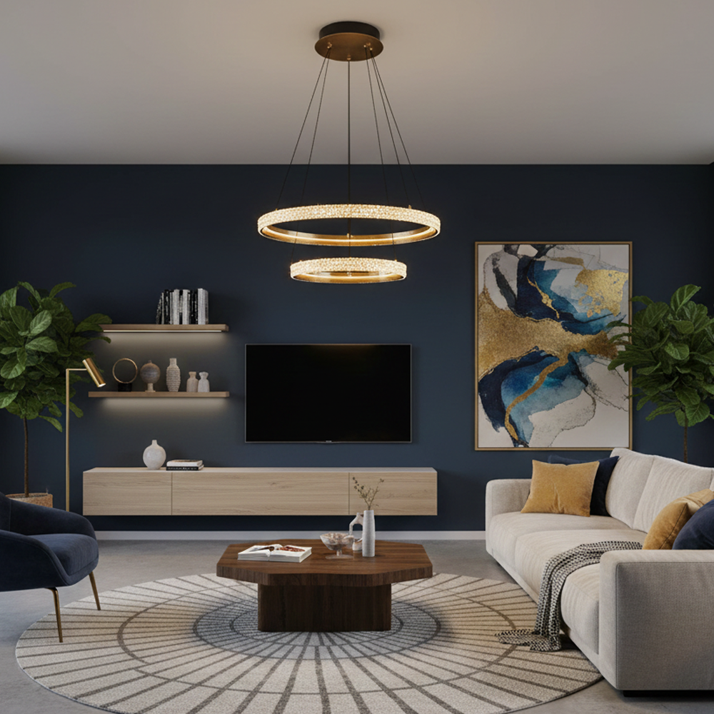 2'li Beyaz Metal Cipale 40+60cm Sarkıt Avize 150 cm (2734-2A-20) — görsel 7