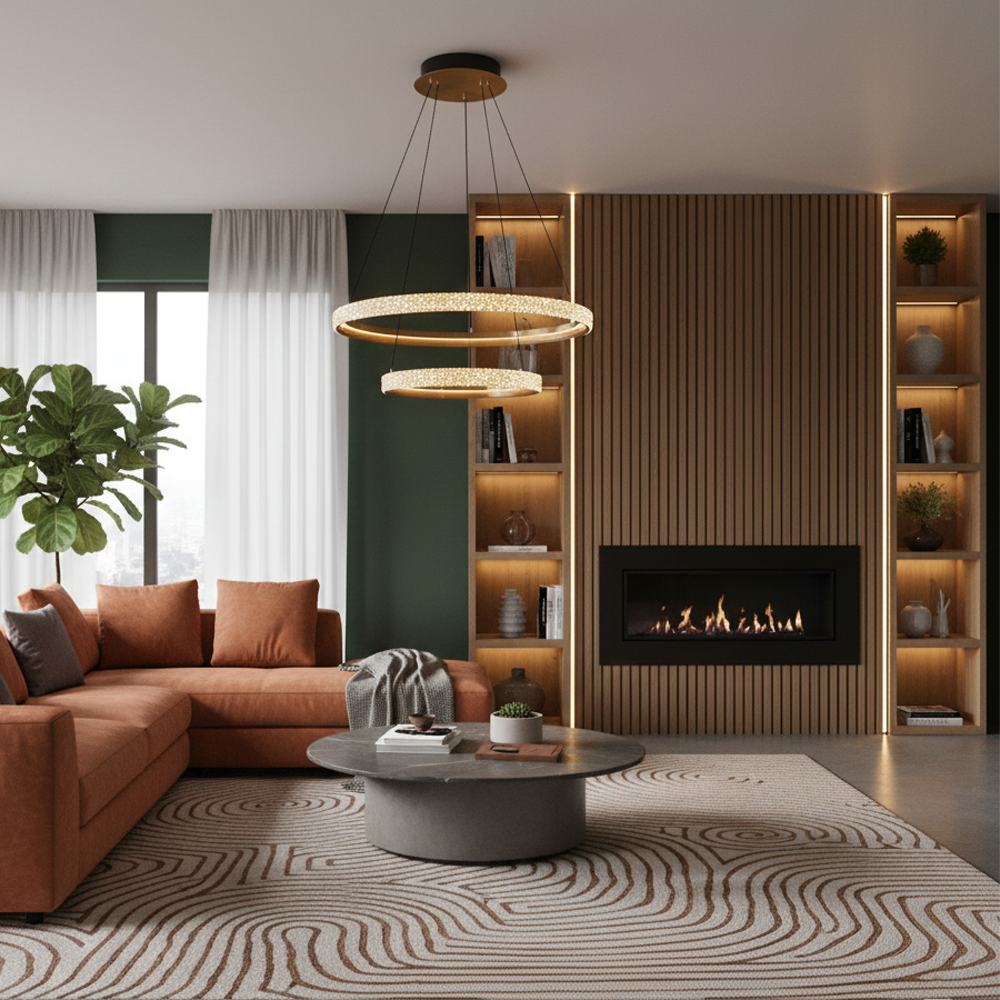 2'li Beyaz Metal Cipale 40+60cm Sarkıt Avize 150 cm (2734-2A-20) — görsel 8