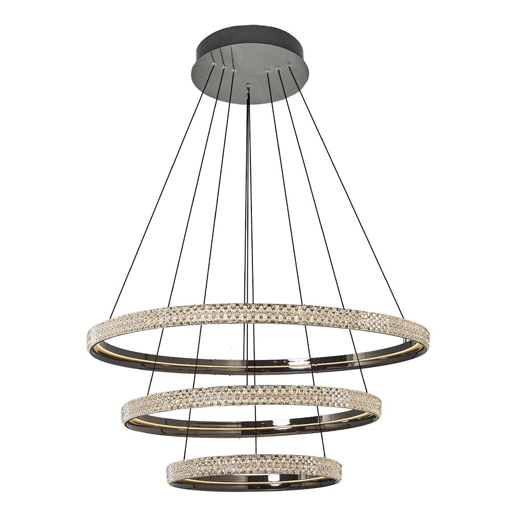 3'li Beyaz Metal Cipale 40+60+80cm Sarkıt Avize 150 cm — görsel 5