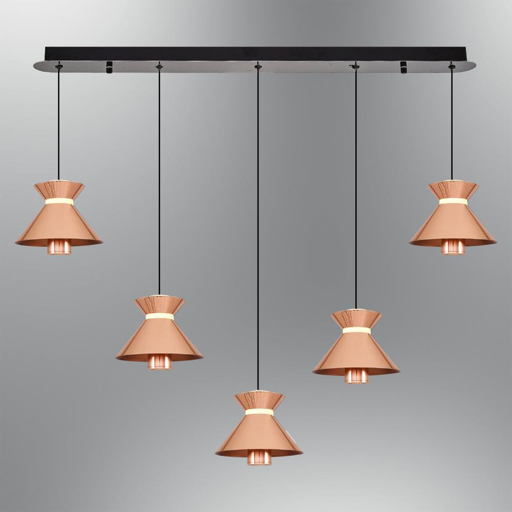 Rose Metal Mekik Sıralı Sarkıt Avize 95 cm — görsel 4