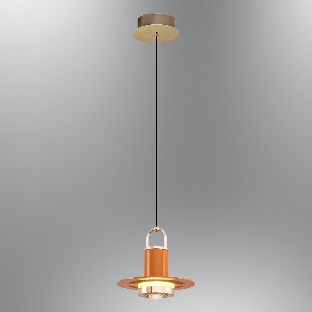 Tekli Metal Marina Oranj Sarkıt Avize 120 cm