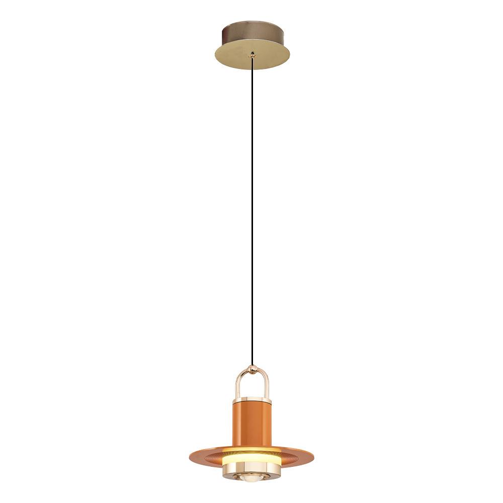 Tekli Metal Marina Oranj Sarkıt Avize 120 cm — görsel 3