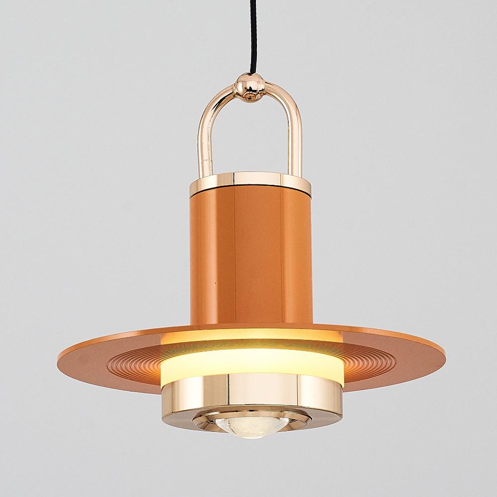 Tekli Metal Marina Oranj Sarkıt Avize 120 cm — görsel 4