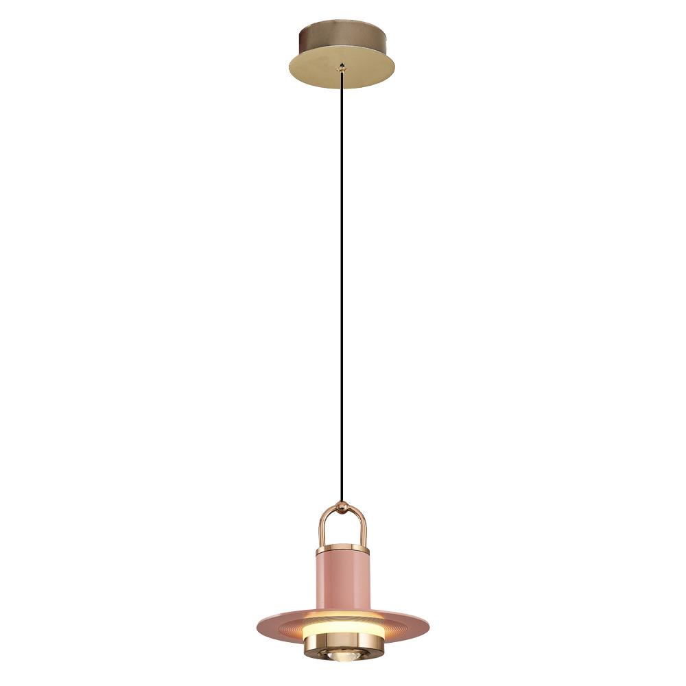 Tekli Metal Marina Pembe Sarkıt Avize 120 cm