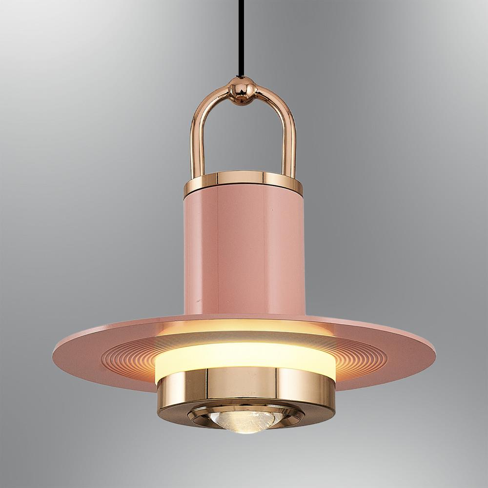 Tekli Metal Marina Pembe Sarkıt Avize 120 cm — görsel 3