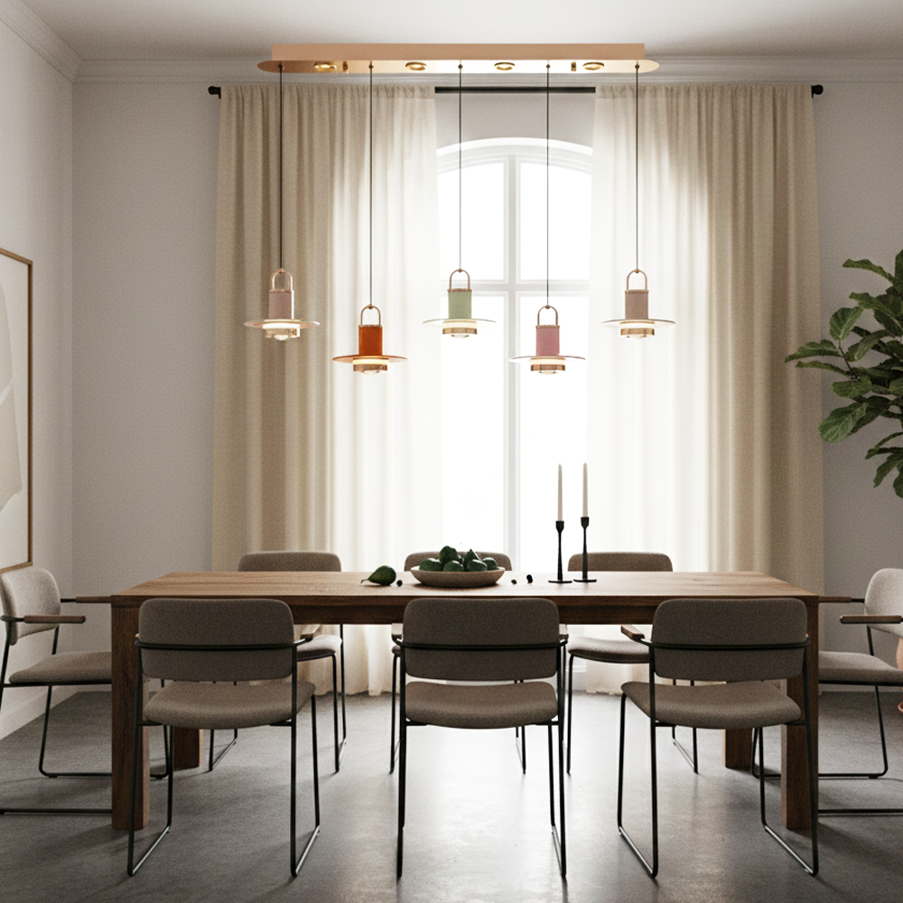 Mixed Metal Marina Sıralı Sarkıt Avize 90 cm — görsel 4