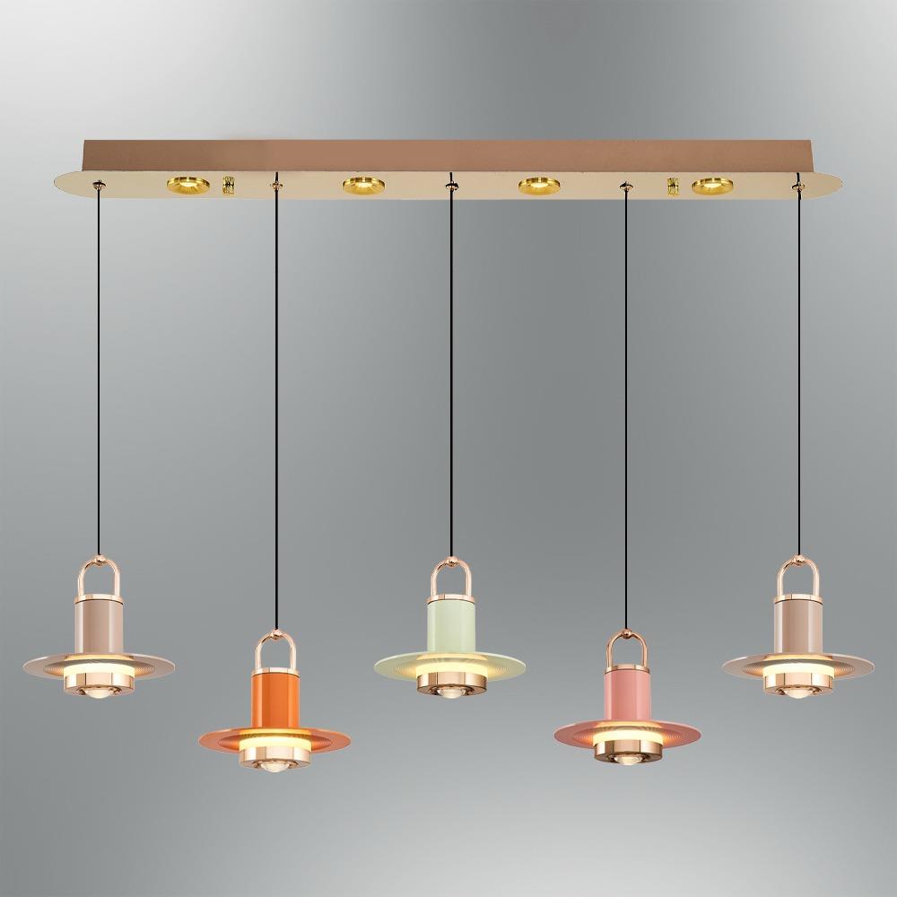 Mixed Metal Marina Sıralı Sarkıt Avize 90 cm — görsel 5