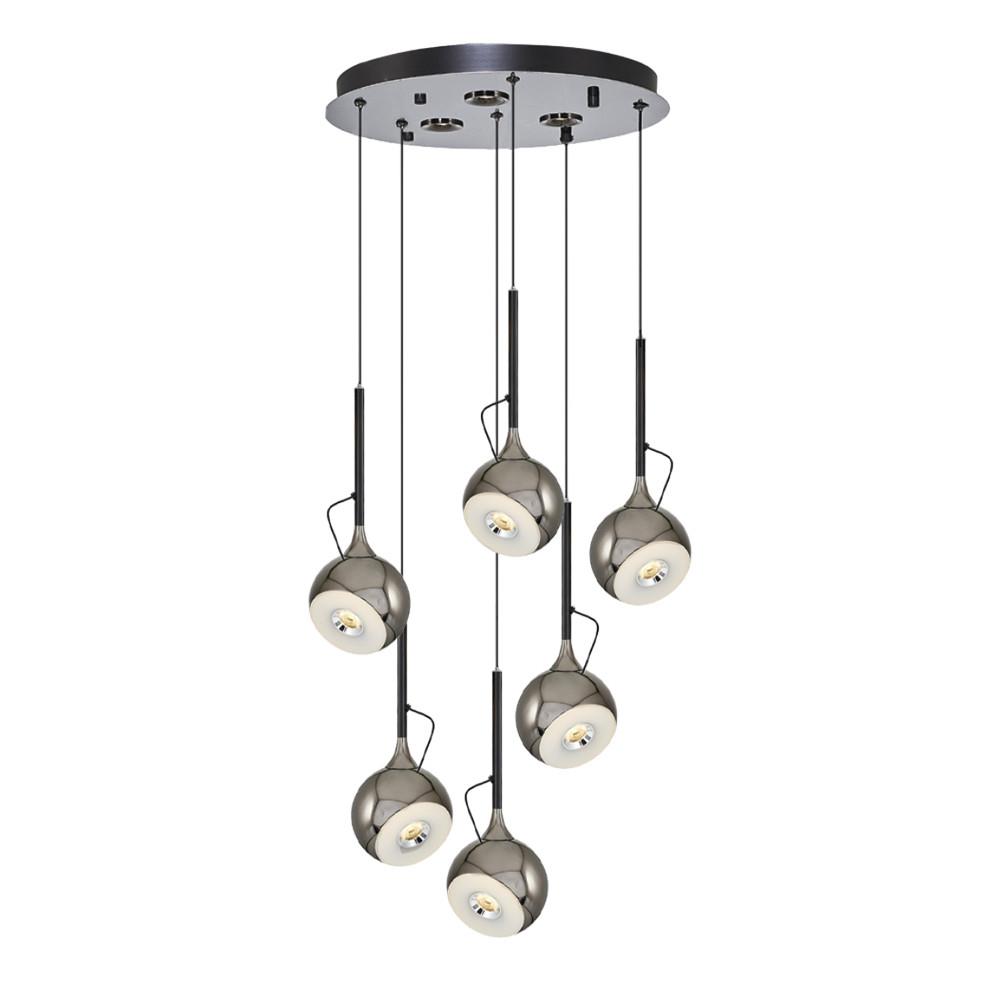 Platin Metal Fleas Yuvarlak Sarkıt Avize 120 cm