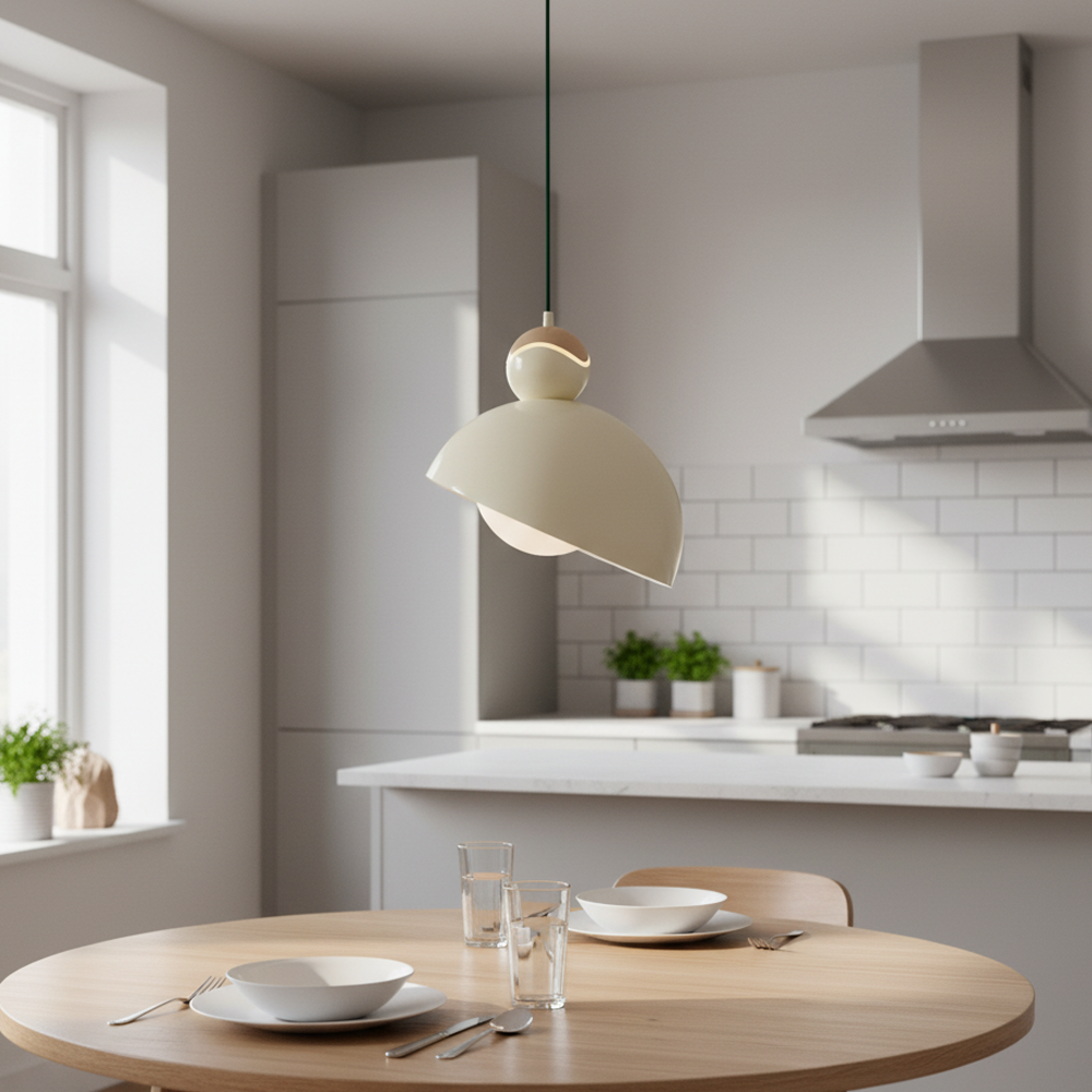 KREM Metal Pastel TEKLİ Sarkıt Avize 120 cm