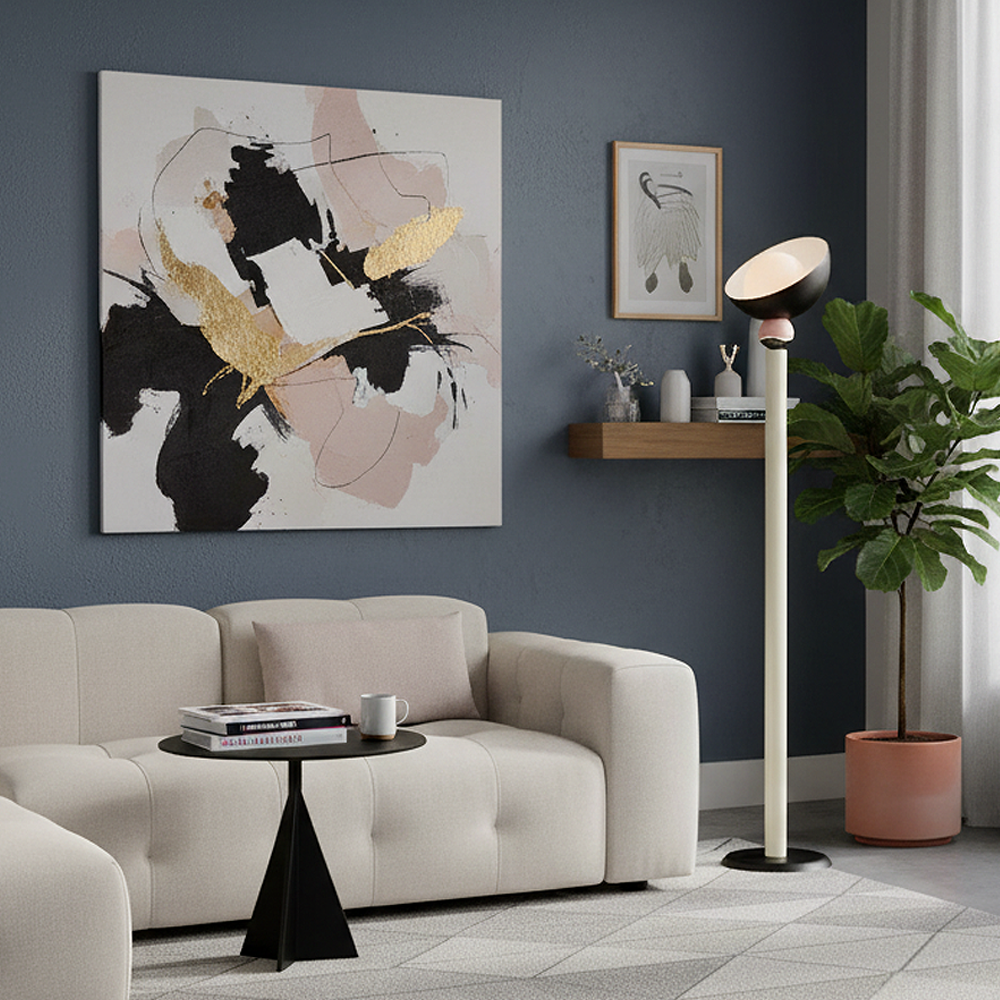 Metal Pastel negro Lámpara de Pie 165 cm