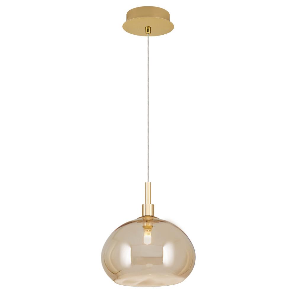 Tekli Metal Polo Amber Sarkıt Avize 120 cm