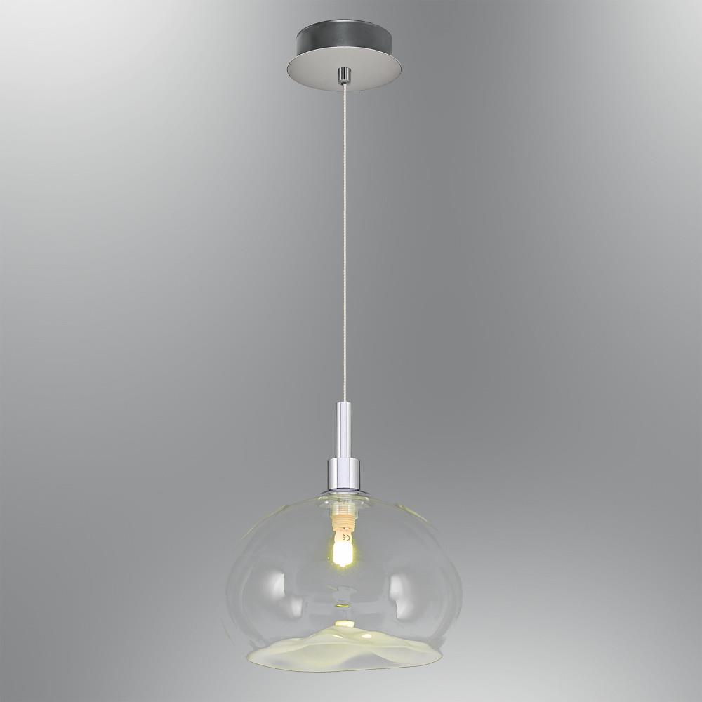 Tekli Metal Polo Şeffaf Sarkıt Avize 120 cm
