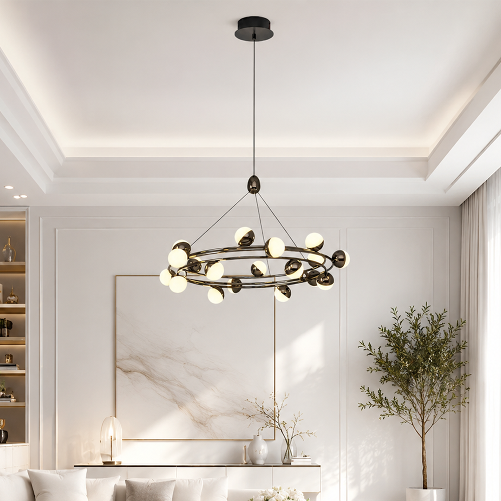 Platin Metal Stary 60cm Sarkıt Avize 120 cm